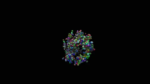 3D Multicolored Geometric Molecules Abstract Background - Animation Loop 4K Stock Footage 118695143