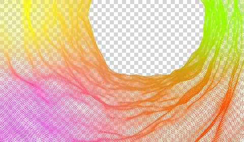 3D multicolored gradient stone tunnel particle wave Illustrazione stock