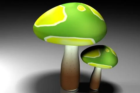 3d mushroom Stock Illustration