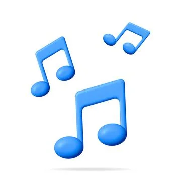 3D Music Note Icon Isolated on White. Stock Illustration