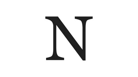 3d N letter logo loopable rotated black color white background Stockillustratie