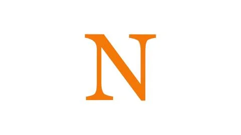 3d N letter logo loopable rotated brown color white background Stock Illustration