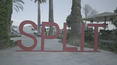 A 3D name sign of the city of Split in Croatia Stock Footage 232338486