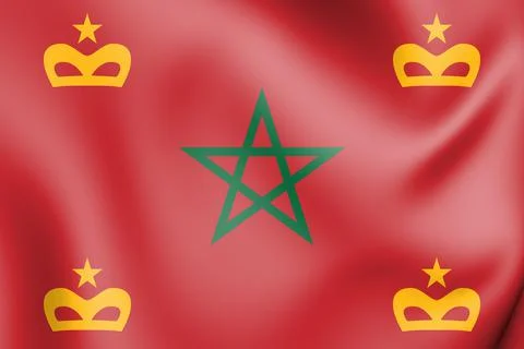 3D Naval Ensign of Morocco. 3D Illustration. Stock Illustration