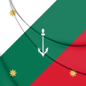 3D Naval Jack of Mexico. 3D Illustration. Stock Illustration