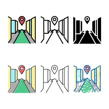 3d navigation system color icon designs vector Stockillustratie