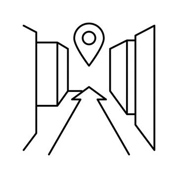 3d navigation system line icon vector illustration Stock Illustration