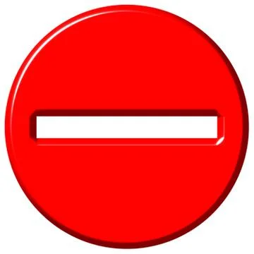 3D Negative Sign Stock Illustration