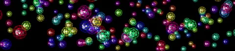 3D Neon Bouncing Geometric Shapes Particles VJ Loop - Colorful Abstract Stages Stock Footage 340986735
