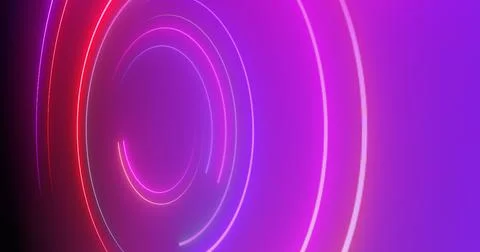 3d Neon circles moving bg. Show starter intro background for videos, titles.. Stock Illustration