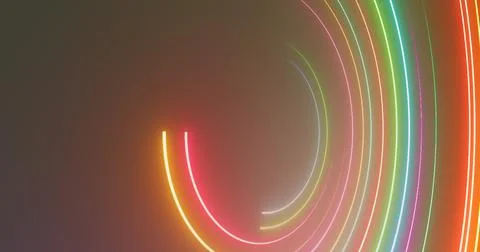3d Neon circles moving bg. Show starter intro background for videos, titles.. Stock Illustration