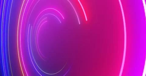3d Neon circles moving bg. Show starter intro background for videos, titles.. Stock Illustration