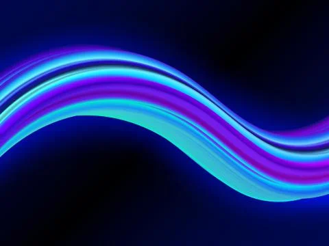 3D Neon Curved Wave. Stockillustratie