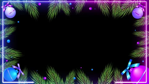 3d neon decorative balls frame Stock Footage 260092781