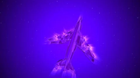3D neon glow airplane object Illustrazione stock