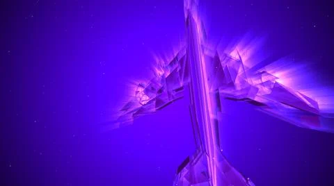 3D neon glow airplane object Illustrazione stock