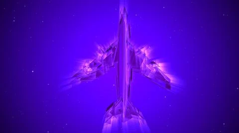 3D neon glow airplane object Stock Illustration