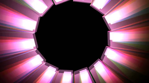 3D neon glow geometrical object rotating over black Video stock 147997332
