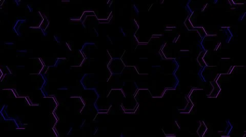 3d neon grid of honeycombs on a colored gradient background. Digital network 스톡 일러스트