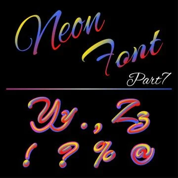 3D Neon Led Font. Liquid Matte Rounded Type. Tube Hand-Drawn Lettering Ilustración de archivo