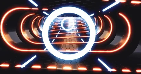 3d neon light animation tunnel Stock Footage 110999523