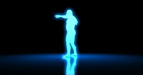 3D Neon light Man Stock Footage 128647940