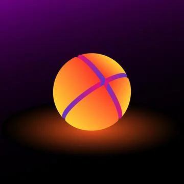 3d neon light sphere divided to four parts Stock Illustration