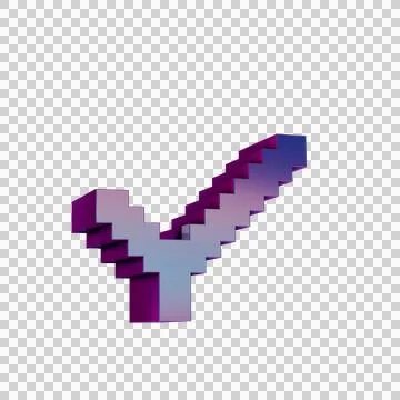 3D Neon Retro Icon - Pixel icon Check symbol 스톡 일러스트