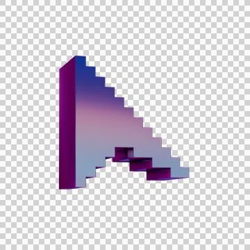 3D Neon Retro Icon -  Pixel icon Cursor symbol Illustrazione stock