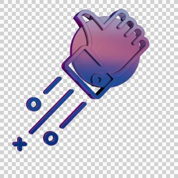 3D Neon Retro Icon Thumbs Up Stock Illustration