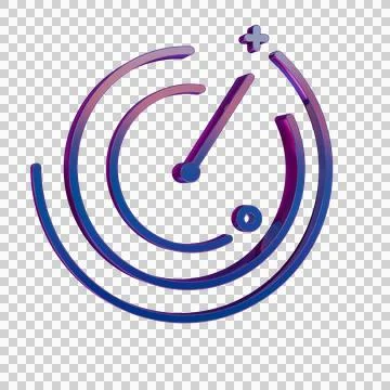 3D Neon Retro Icon Time symbol Stock Illustration
