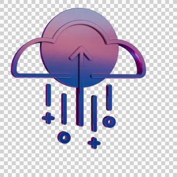 3D Neon Retro Icon Upload symbol Stock Illustration