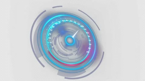 3D  neon speedometer HUD. sci-fi car dashboard. High speed acceleration 動画素材 331529863