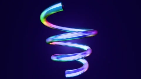  3D neon spiral Stock Footage 303342686