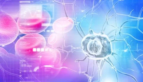 3d Nerve cells in digital design Stock Illustration