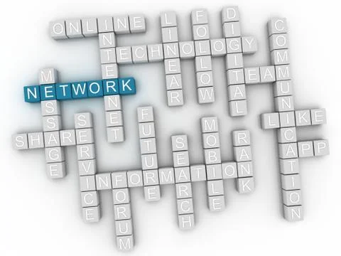 3d  Network Concept word cloud Stock Illustration