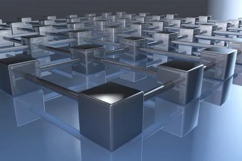 3d network connections Stock Illustration