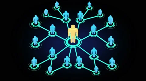 3D network growing with referral multi level marketing (MLM) business (fast) Stock Footage 68086702