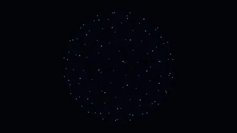 3D Network Sphere of White Nodes and Blue Connections Rotating and Expandin.. Stock Footage 345981693