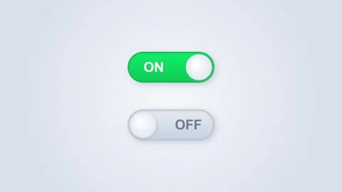 3D Neumorphic Toggle Switch ON OFF Button Animation Loop Stock Footage 346744915