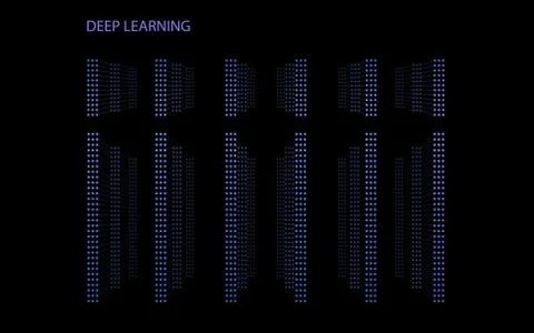 3D Neural network with six layers. 스톡 일러스트