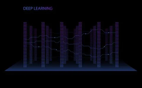 3D Neural network with six layers. 스톡 일러스트