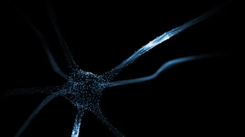 3d neuron cell in the brain on black backgrounds Stock Footage 334803895
