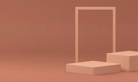 3d neutral squared podium display mock up for product show realistic vector i Illustrazione stock