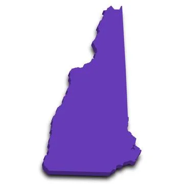 3d New Hampshire map state with color. United State of America, US, United .. Stock Illustration