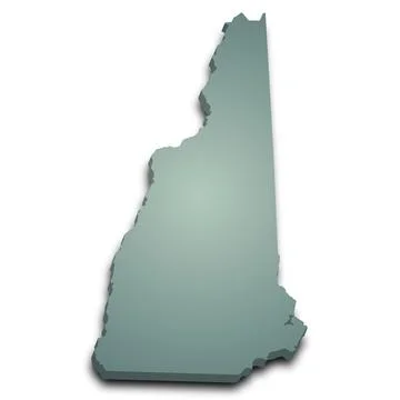 3d New Hampshire map state with color. United State of America, US, United .. Stock Illustration