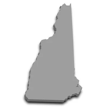 3d New Hampshire map state with color. United State of America, US, United .. Stock Illustration