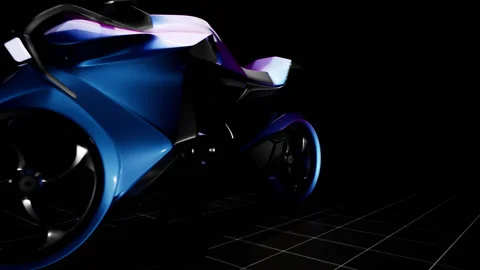 3d new motorcycle to the dark Vidéo 141721470