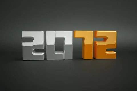 3d new year 2012 3d new year 2012 shape on grey background Copyright: xZoo... Foto stock