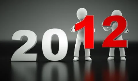 3d new year 2012 Stock Illustration